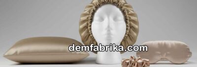 bej saten uyku ve güzellik bakım seti