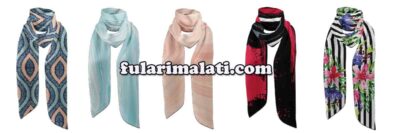 Saten kadın boyun fuları tasarım baskı ve imalatı